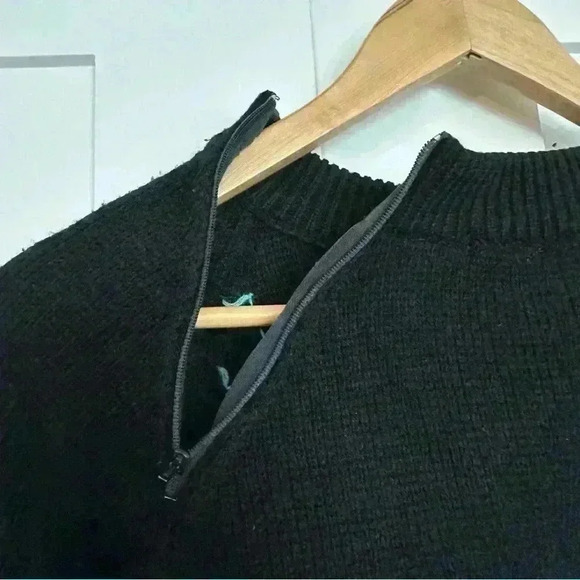 🎆 Vintage Miss Holly ski sweater size medium black teal pink winter mock neck - Picture 4 of 6